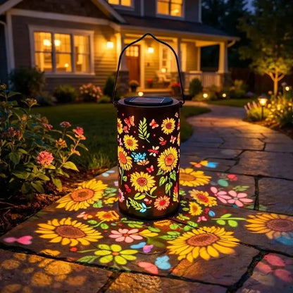 Lanterna Solar Sunshine™ com Projeção Floral e Resistênica à Água