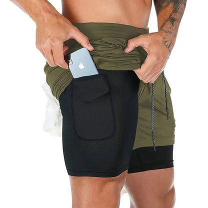 Shorts Masculino 2 em 1 com Suporte Para celular - ProSport / Estilo e Funcionalidade em um Só Produto!
