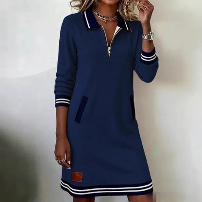 Vestido Navelle™ com Gola Polo e Elegância Descomplicada