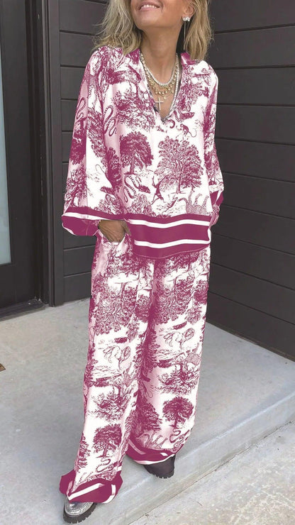 Conjunto La Grecca™ em Chiffon com Toque Acetinado / Moda do Verão Europeu com Elegância e Frescor Atemporal!