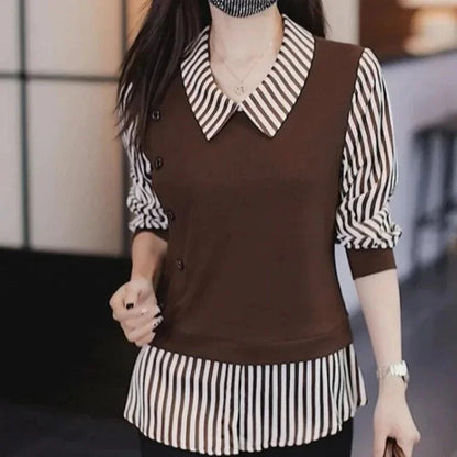 Blusinha Social Marissa™ - Elegância Singular / Design com Ilusão de Camadas!