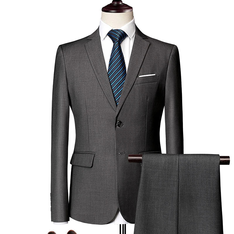 Conjunto Monaco Royal™ com Blazer de Alfaiataria Premium e Calça de Corte Slim