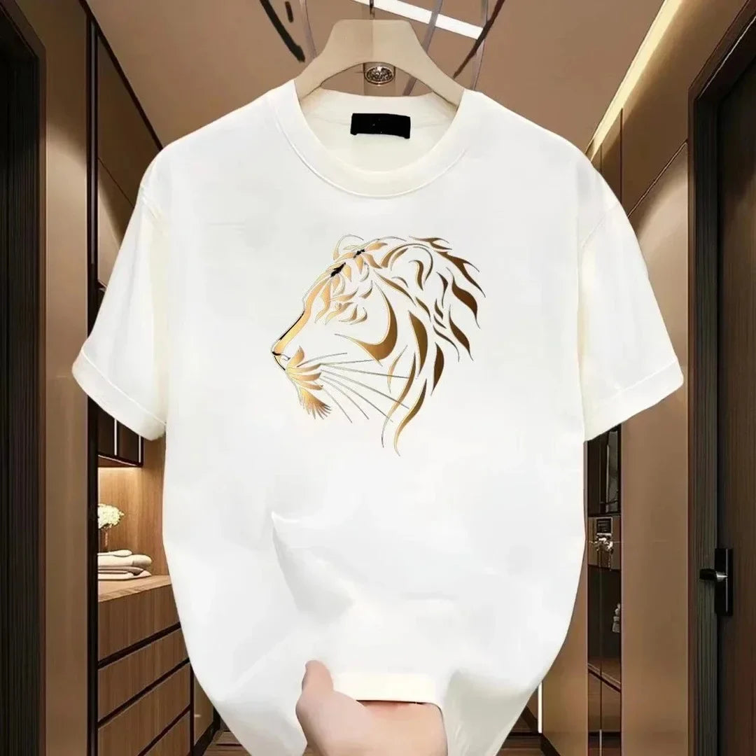 Camiseta Varkon™ com Estampa Tigre Gold e Visual Premium