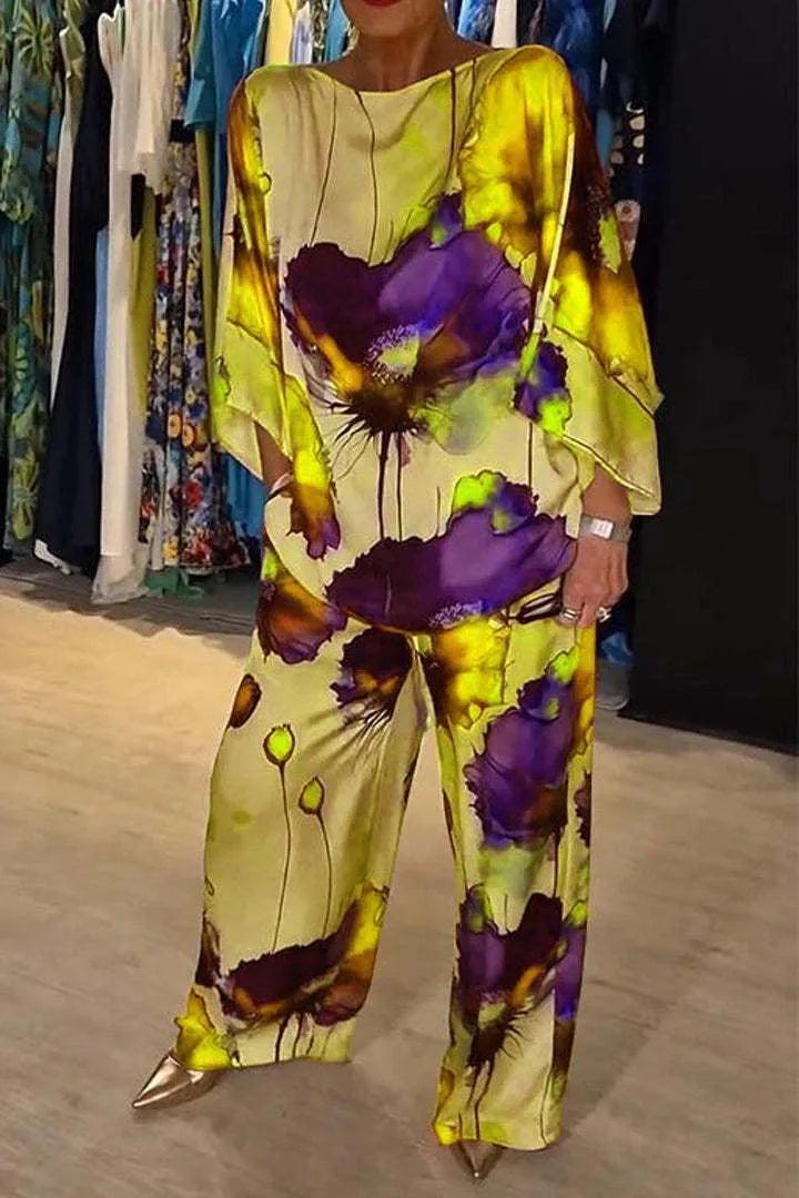 Conjunto Aquarela Floral™ em Cetim Luxuoso / Exale Sofisticação e Criatividade com Conforto Absoluto!