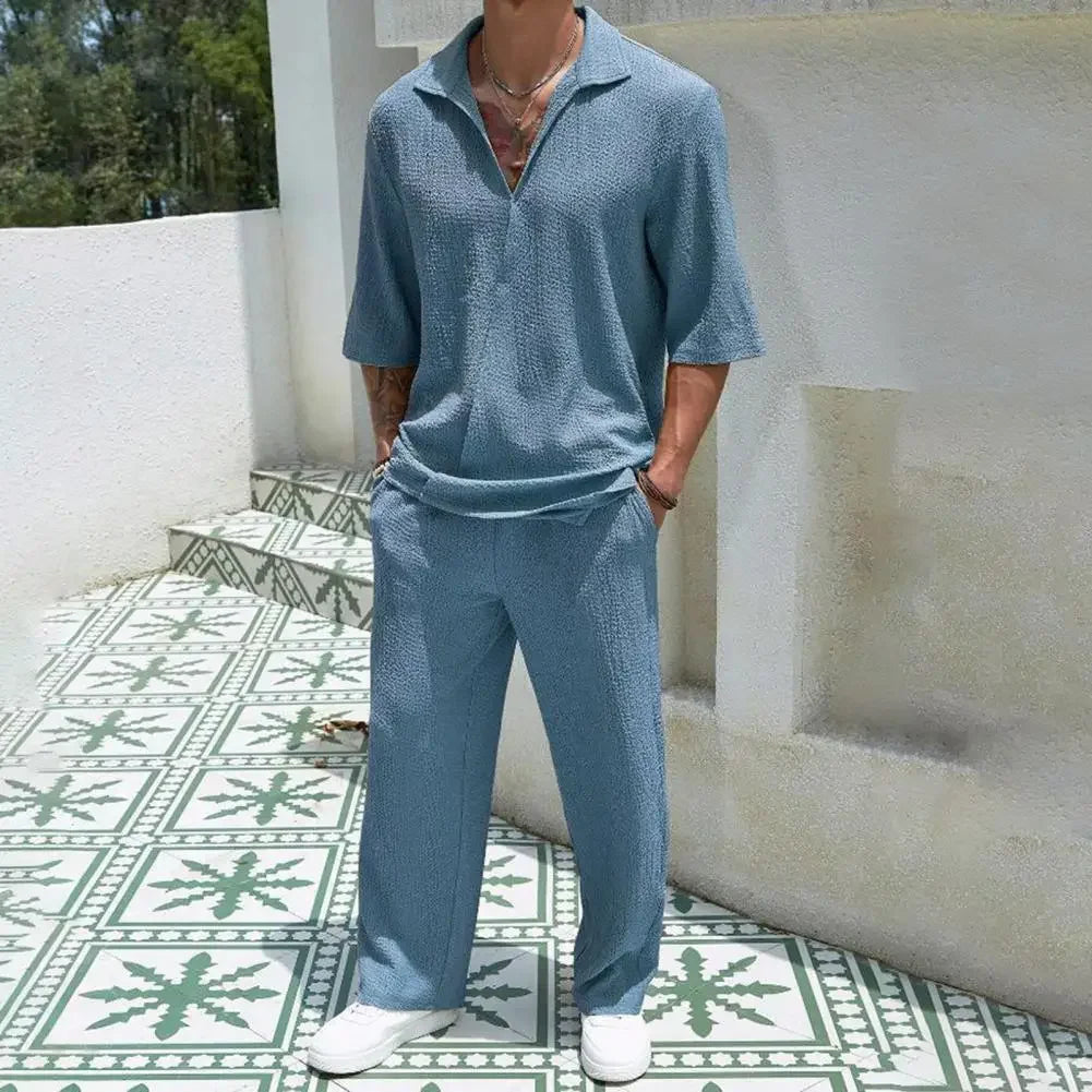 Conjunto Helsinki™ Estilo Old Money em Viscose Texturizada