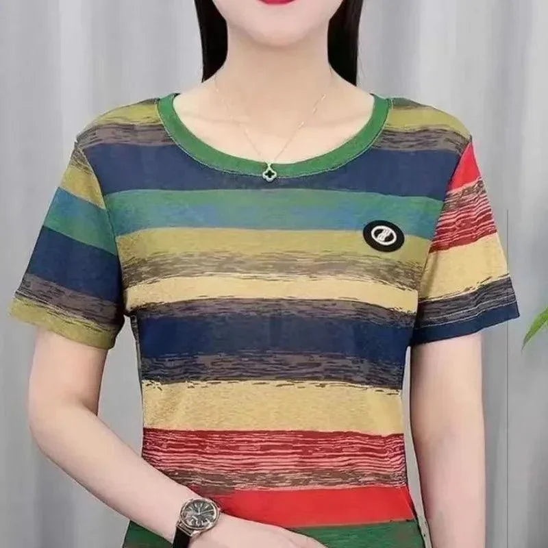 (Promoção Compre 2, Leve 3) Camisetas Soltinhas Carmelinda™ com Cores Vibrantes / Elegância e Conforto para um Verão Radiante!