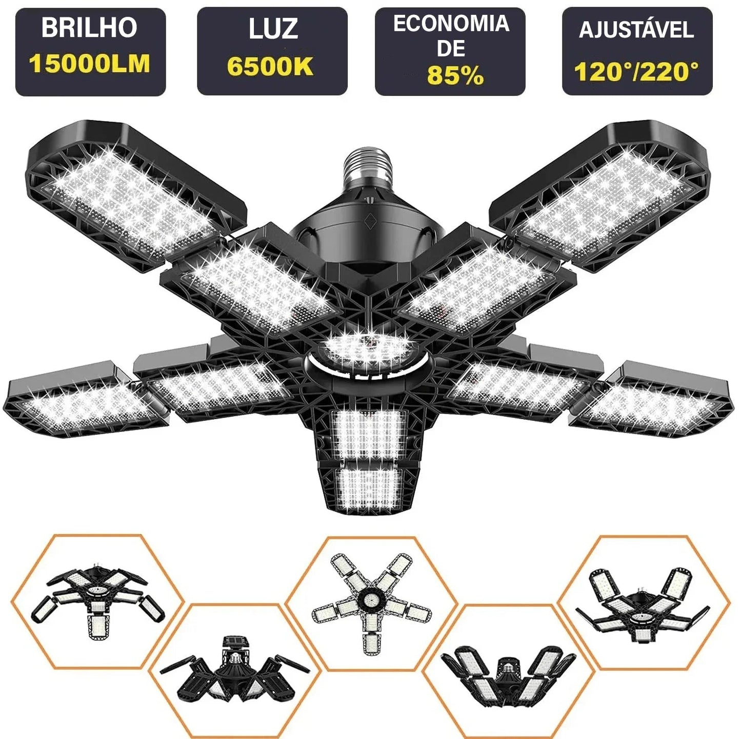Lâmpada Articulada EcoLumem™ Iluminação LED de Alto Rendimento! (Promoção de Lançamento: Adquira a sua e leve 2 Arandelas Solares de Graça)