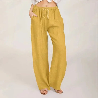 Calça Bruma™ em Linho de Algodão / Toque Suave, Caimento Livre e Estilo Natural!