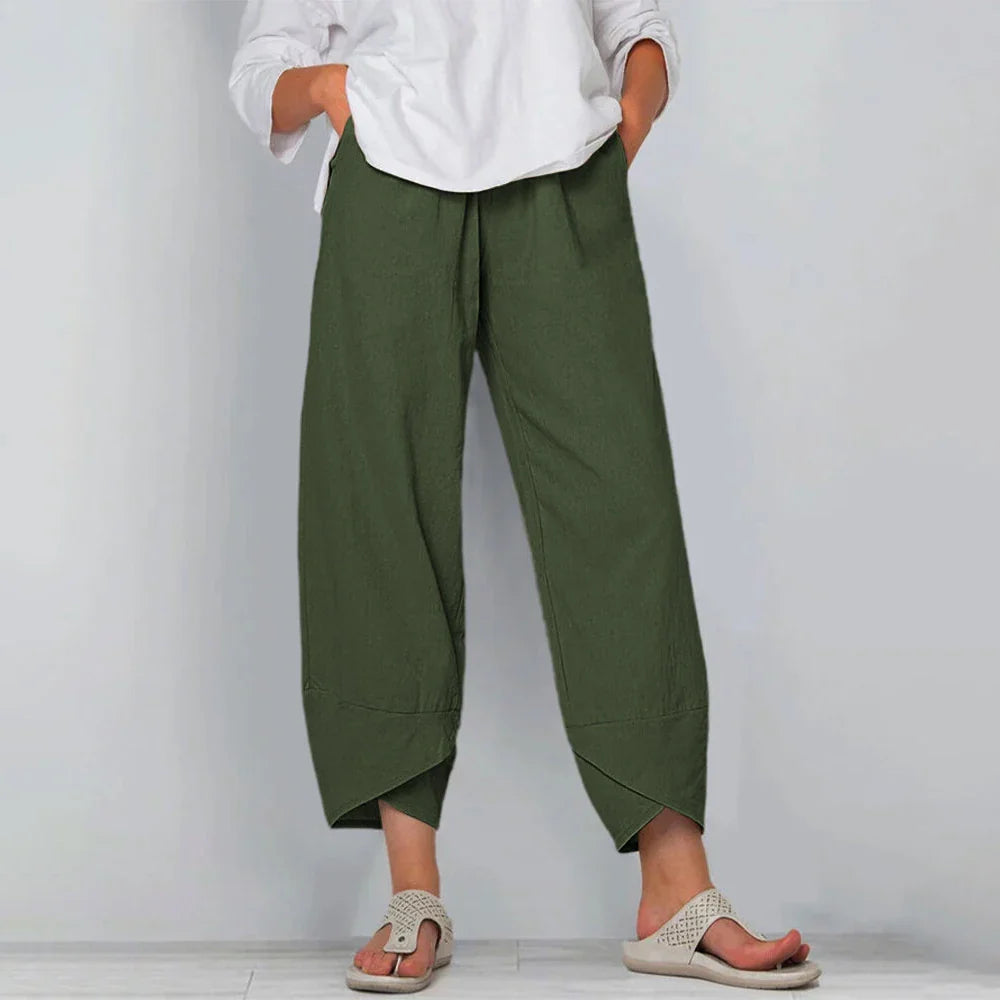 Calça Mireva™ em Linho de Algodão com Caimento Leve