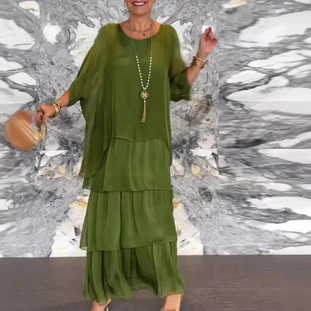 Vestido Filadélfia™ com Efeito em Camadas / A Marca da Sofisticação Descomplicada!