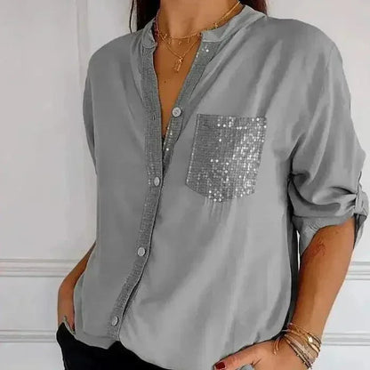 [COMPRE 1 E LEVE 2] Blusinha Salafiori™ com Caimento Solto e Detalhes em Strass Reluzente / Sofisticação e Conforto que Encantam!