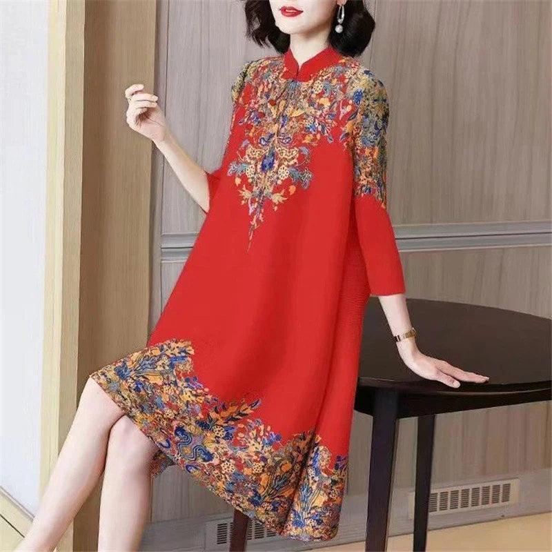 Vestido Jardin de Louvre™ em Tecido Nobre com Estampa Barroca / Elegância e Sofisticação Inspiradas na Realeza Europeia!