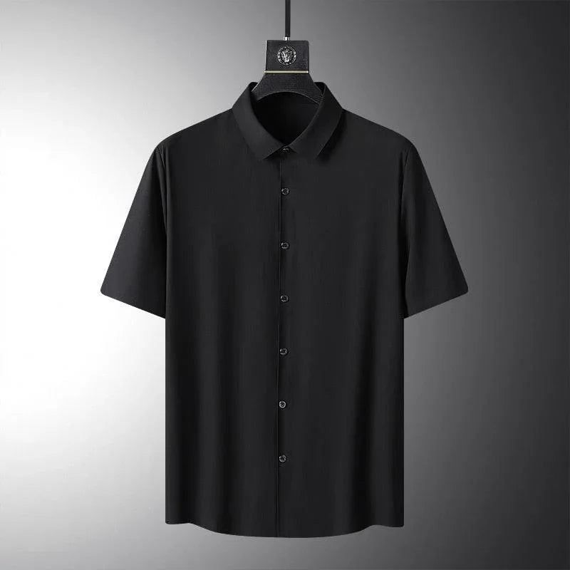 Camisa Social Manga Curta em Seda Gelo - Alto Padrão / Um toque de elegância em seu guarda-roupa!