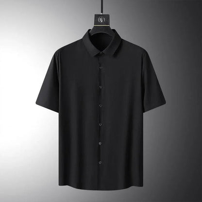 Camisa Social Manga Curta em Seda Gelo - Alto Padrão / Um toque de elegância em seu guarda-roupa!