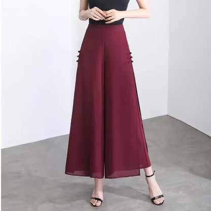 Calça Saia Palazzo™ com Dupla Camada em Chiffon / Desfile Exalando o Máximo de Beleza e Glamour!