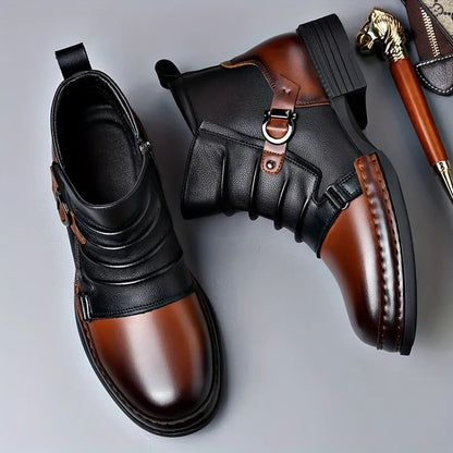 Bota Dallas™ em Couro Premium com Fivela Lateral Ajustável