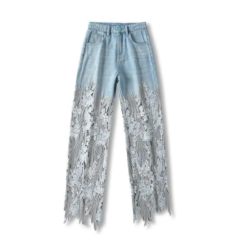 Calça Jeans Monalisa™ Com Detalhes em Renda / A Mais Soltinha e Fresca do Guarda-roupa!