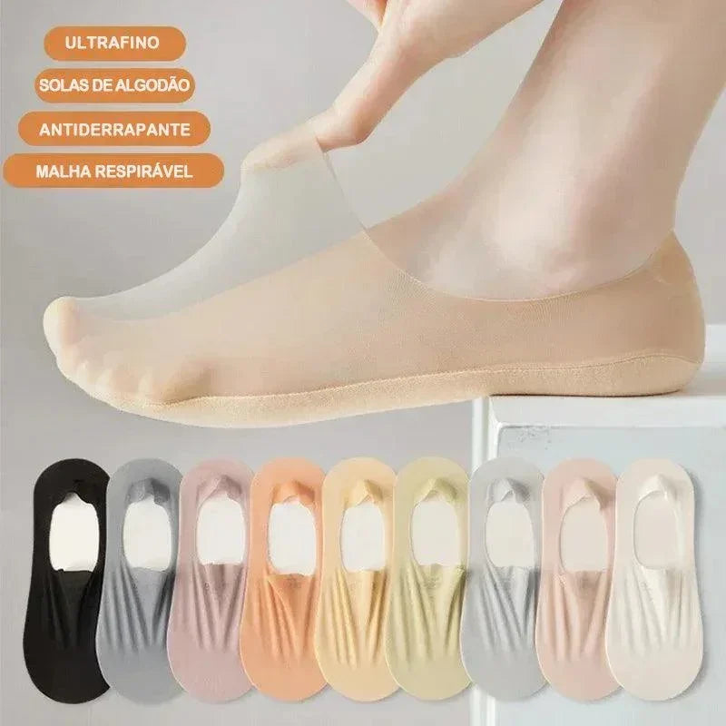 [COMPRE 5 E GANHE MAIS 5 PARES] Meias Invisíveis Super Respiráveis Conforto Perfeito™ / Sem Machucar, Sem Transpirar, Sem Escorregar!