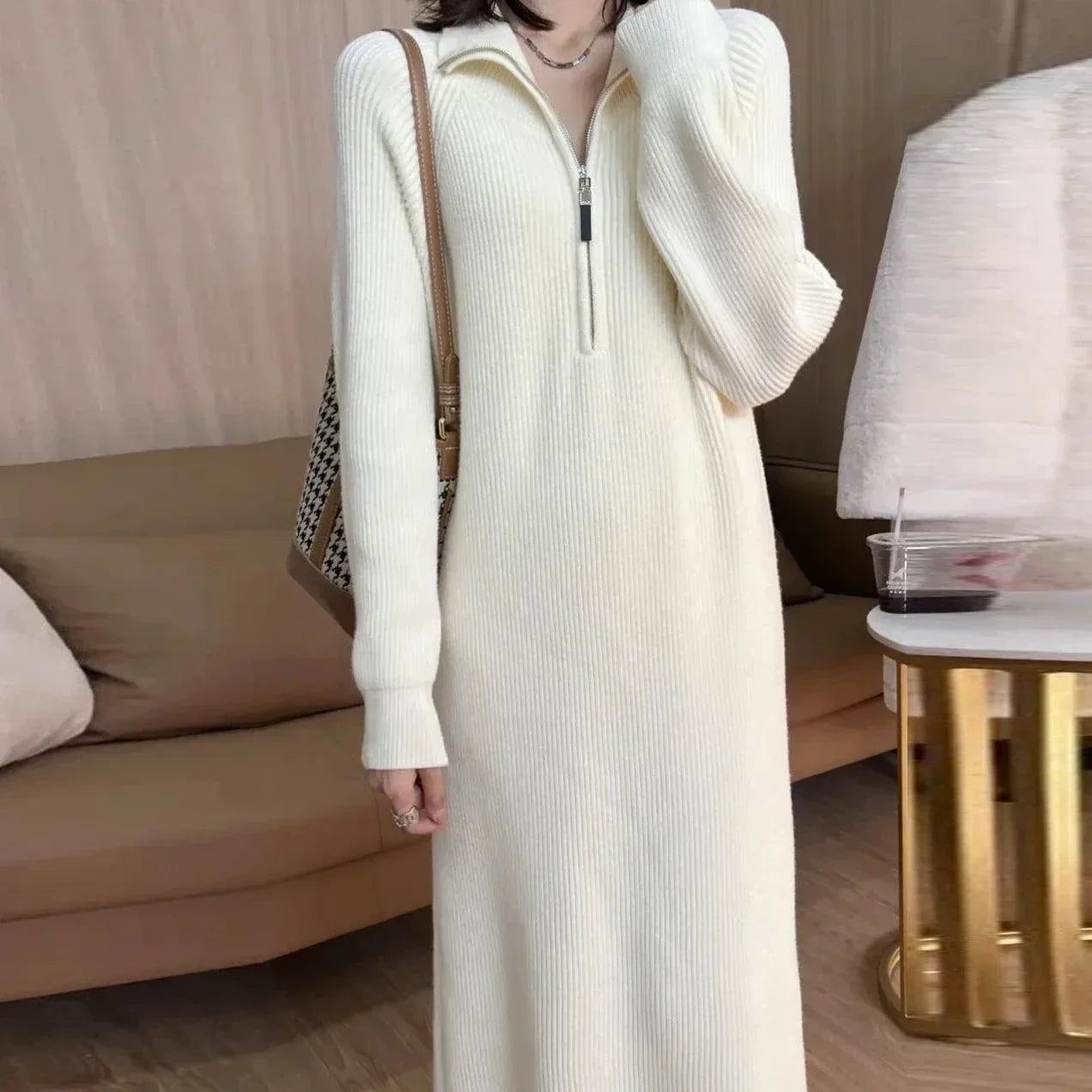 Vestido BellaMadame™ em Tricot Canelado / Conforto e Elegância para Todas as Ocasiões!