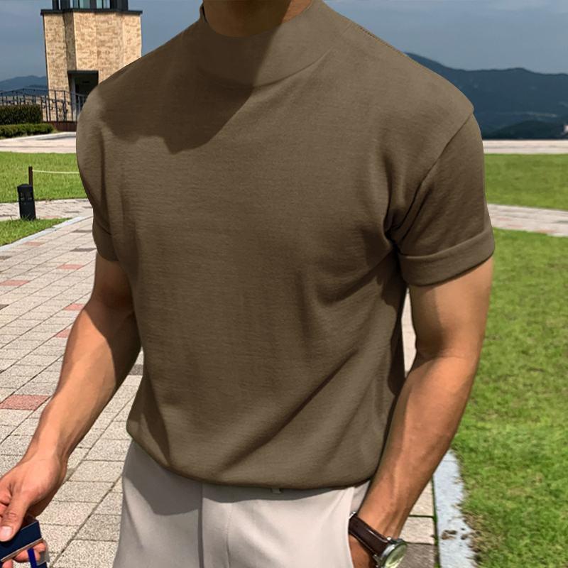 Camiseta Masculina Gola Alta Plus Size - ElevateMan /  A Combinação Perfeita de Estilo e Versatilidade para Homens de Bom Gosto!