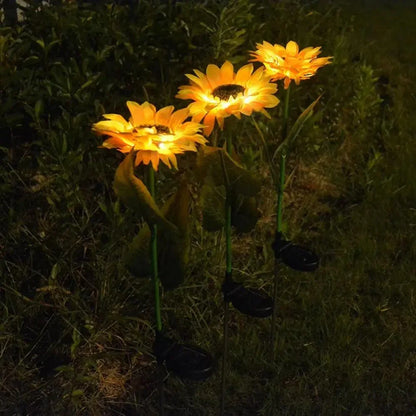 Kit com 3 Luminárias de Girassol Modern Lar™ Movidas a Energia Solar / Iluminação Encantadora e Sustentável para Seu Jardim!