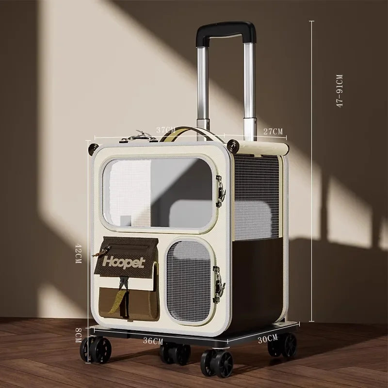 Mala de Transporte Pet Voyager™ com Design Inteligente e Ventilação 360° / Conforto e Segurança para Seu Melhor Amigo em Todas as Viagens!