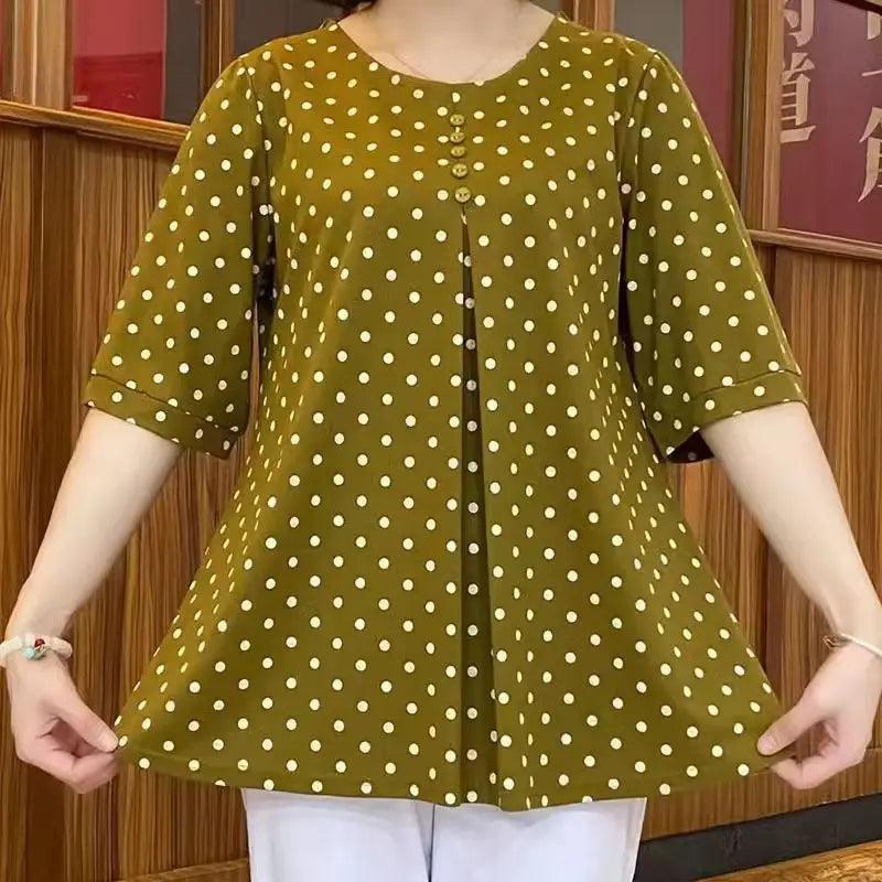 (Super Promo: Compre 2, Leve 3) Blusinha Jezebel™ Estilo Retrô Chic / Elegância Atemporal com Estampas em Poá!