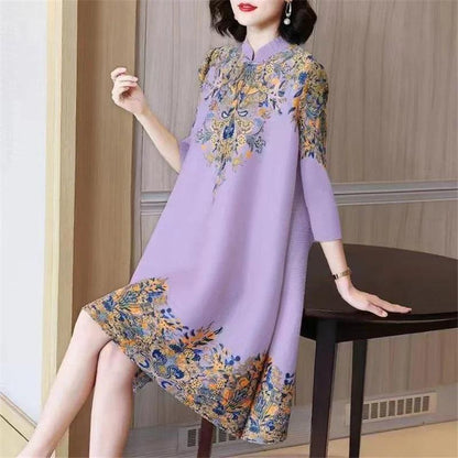 Vestido Jardin de Louvre™ em Tecido Nobre com Estampa Barroca / Elegância e Sofisticação Inspiradas na Realeza Europeia!