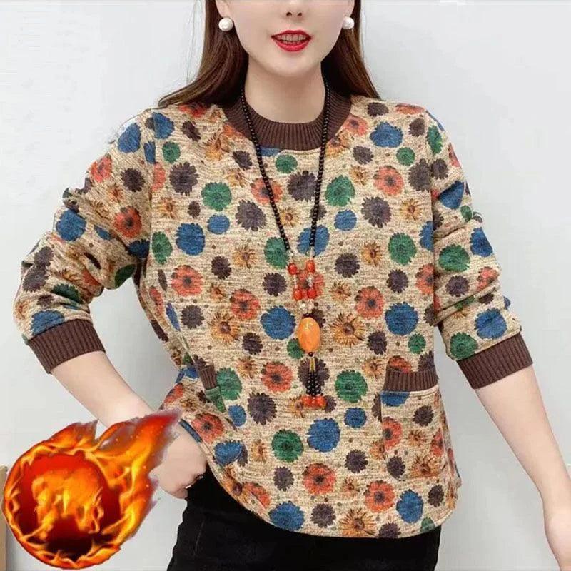 Moletom Floral Margarida Velvet™ / Toque Aveludado e Estilo Quentinho para Todas as Ocasiões!