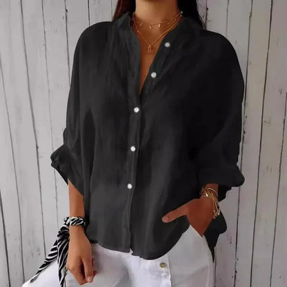 (Promoção Compre 1 e Leve 2) Camisa Cassandra™ em Linho de Algodão / Caimento Soltinho para uma Sensação Agradável no Seu Dia a Dia!