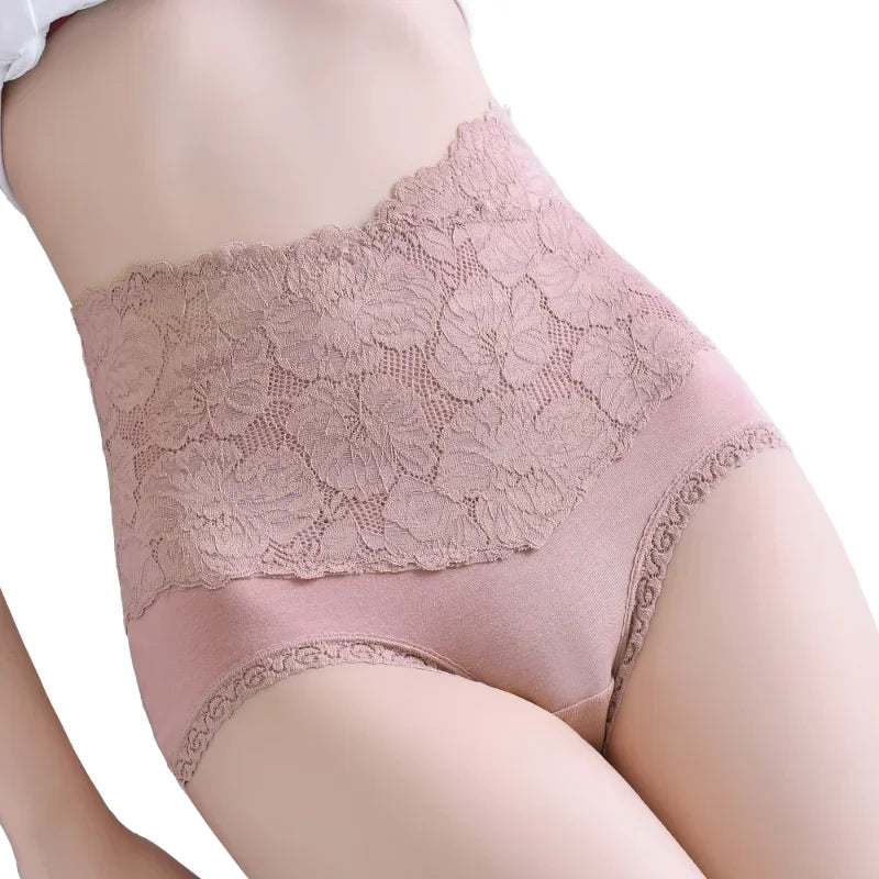 [COMPRE 3 E LEVE 5] Calcinha Angelina™ em Algodão com Renda Floral e Forro Antibacteriano  / Sinta-se Leve, Segura e Ainda Mais Feminina!