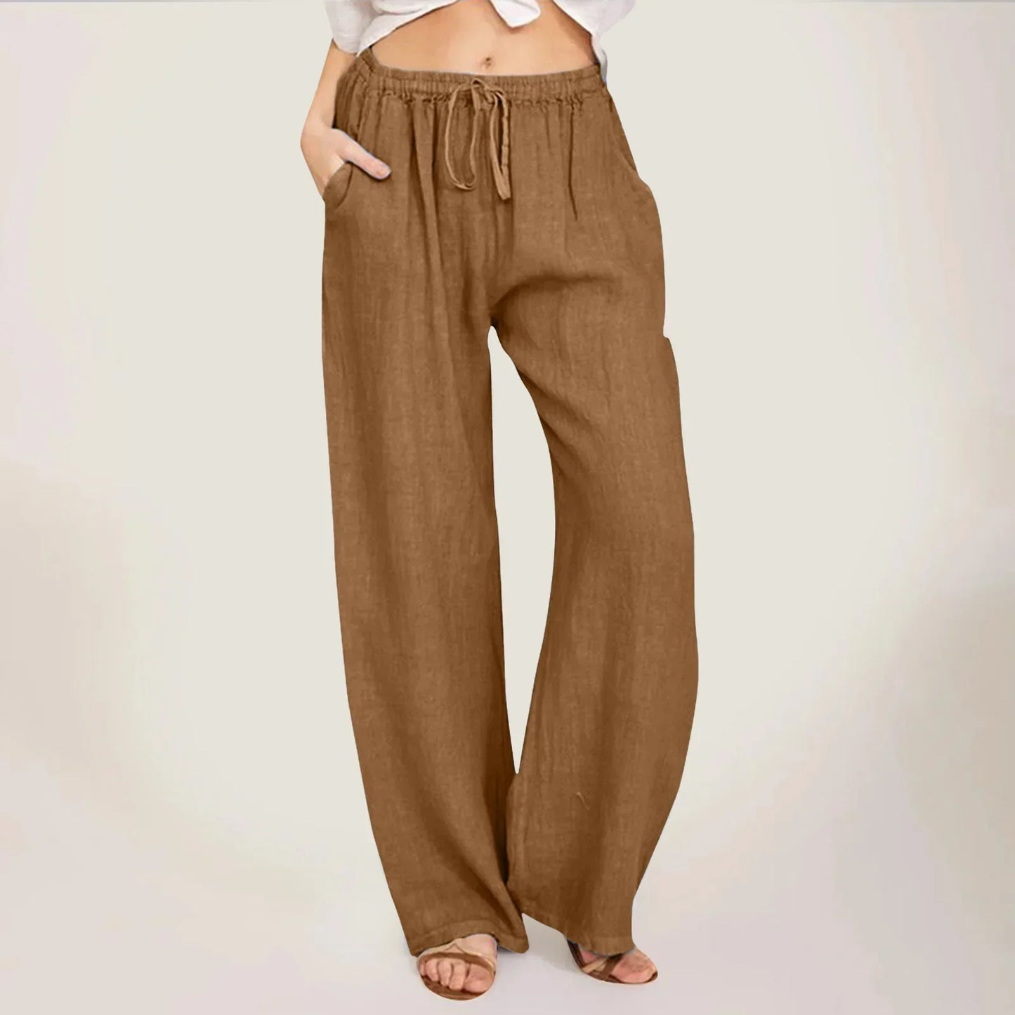 Calça Bruma™ em Linho de Algodão / Toque Suave, Caimento Livre e Estilo Natural!