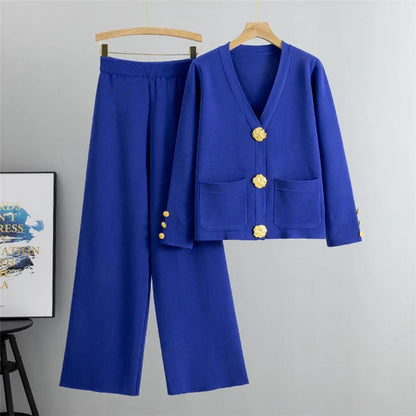 Conjunto Altesse™ Com Botões Dourados e Calça Pantalona