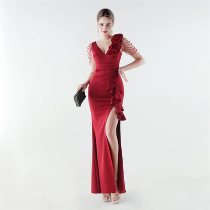 Vestido Aurielle™ com Ombro Decorado e Acabamento Premium