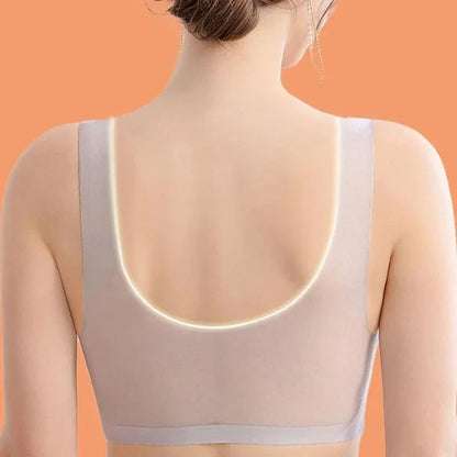 (Promoção Compre 2, Leve 3 ) Sutiã sem Costura Invisible 5D em Seda Gelo: Conforto que Não Machuca, Frescor que Permanece!