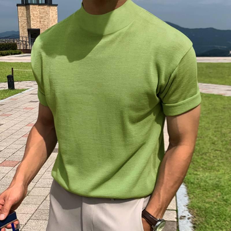 Camiseta Masculina Gola Alta Plus Size - ElevateMan /  A Combinação Perfeita de Estilo e Versatilidade para Homens de Bom Gosto!