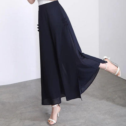 Calça Saia Palazzo™ com Dupla Camada em Chiffon / Desfile Exalando o Máximo de Beleza e Glamour!