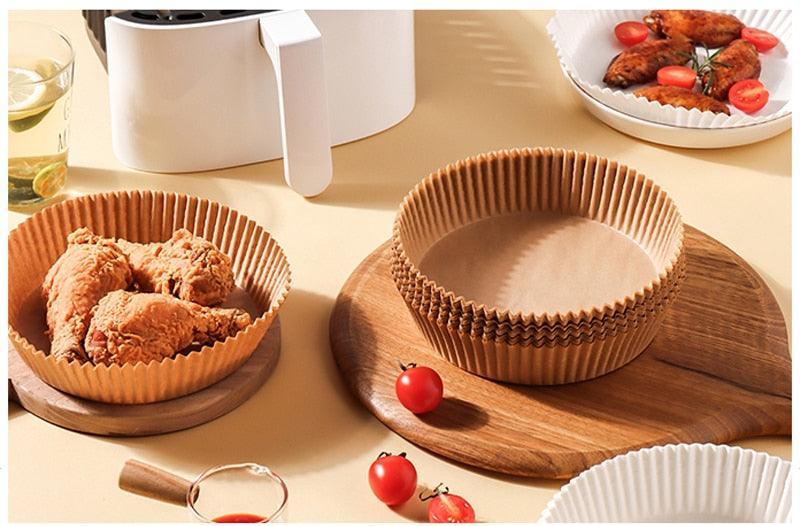 Kit com 100 Formas para Air Fryer Descartáveis e Antiaderentes