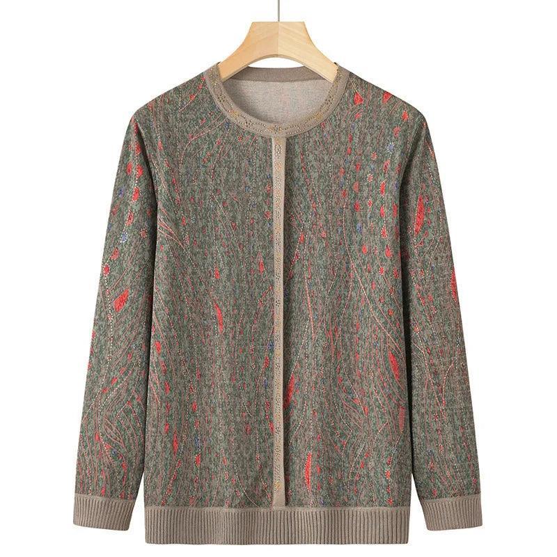 Blusa Manga Longa Flor de Liz™ com Detalhes em Strass e Tecido em Algodão / A Campeã de Elogios do Outono Inverno 2024!