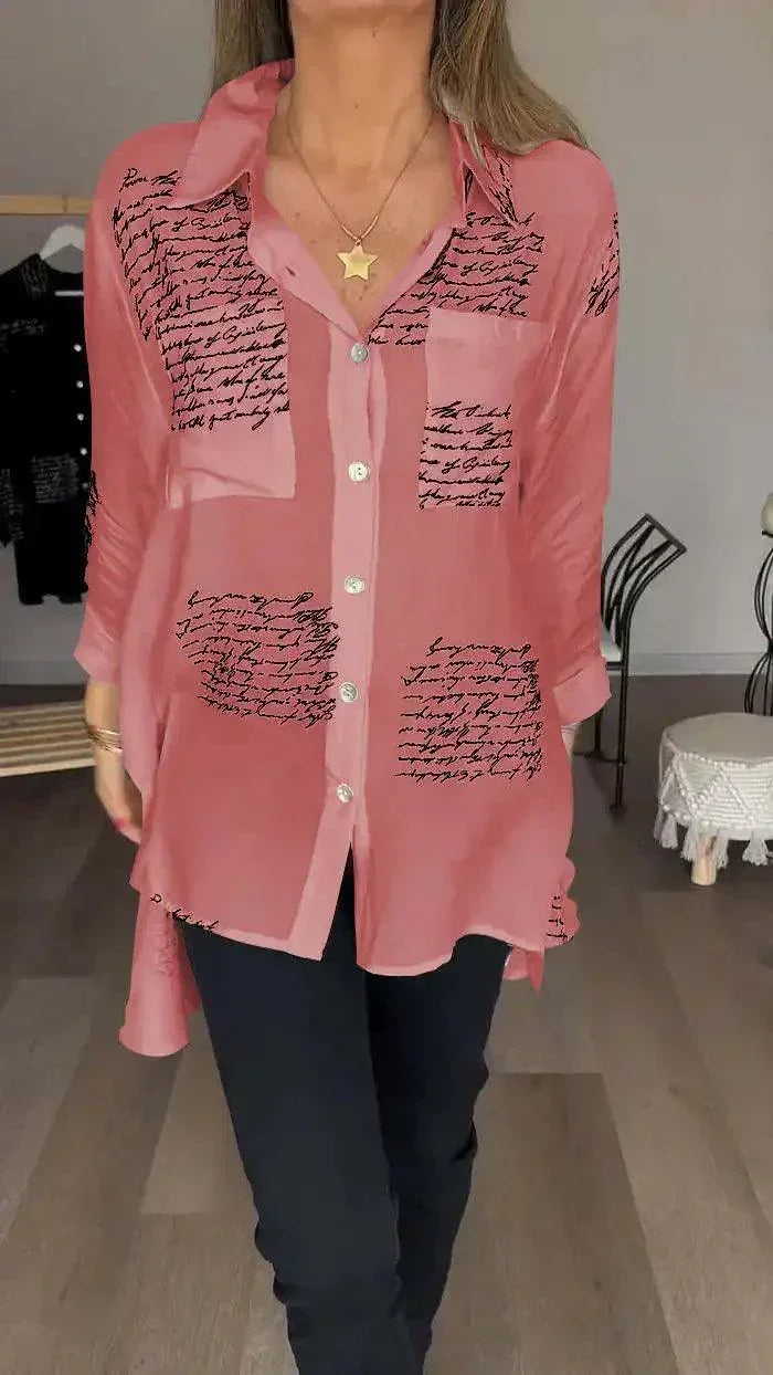 Camisa Poema de Seda™ com Detalhes Elegantes / Caimento Perfeito e Detalhes Únicos para um Estilo Sofisticado!