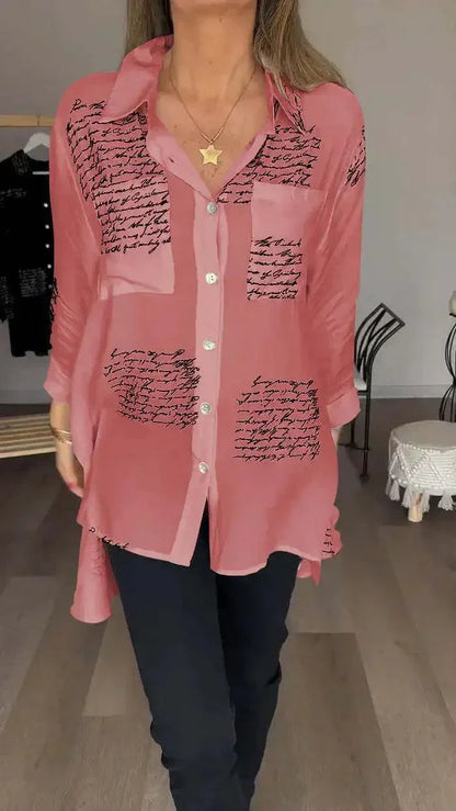 Camisa Poema de Seda™ com Detalhes Elegantes / Caimento Perfeito e Detalhes Únicos para um Estilo Sofisticado!