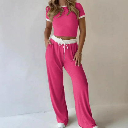 Conjunto Liz™ em Malha Canelada Premium e Cropped Ajustado