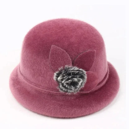 [COMPRE 1 E LEVE 3] Chapéu Clémence™ Em Pele de Raposa Sintética e Silhueta Clássica / Um Toque Retrô que Celebra a Feminilidade Atemporal