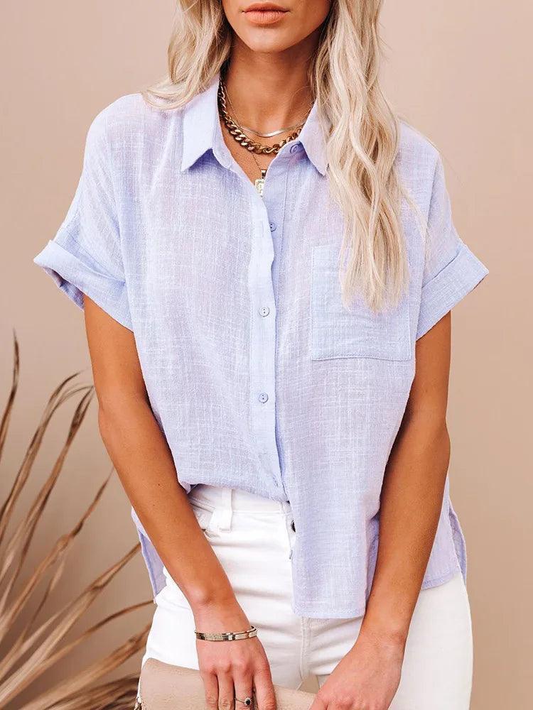 [COMPRE 1 E LEVE 3] Camisa Alvorada™ em Linho de Algodão / A Peça Essencial do Verão para a Mulher Decidida e Sofisticada!