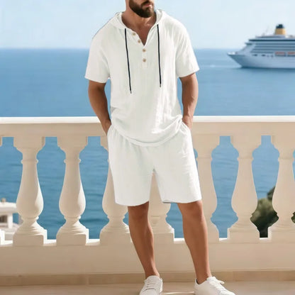 Conjunto Portofino Coast™ Em Linho de Algodão com Capuz Moderno