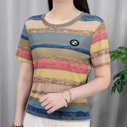 (Promoção Compre 2, Leve 3) Camisetas Soltinhas Carmelinda™ com Cores Vibrantes / Elegância e Conforto para um Verão Radiante!