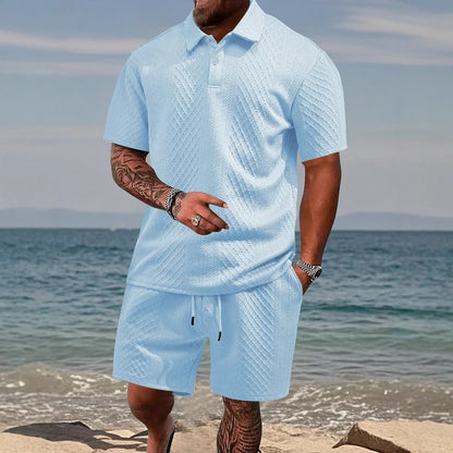 Conjunto Cristiano™ com Malha Texturizada e Gola Polo Estruturada
