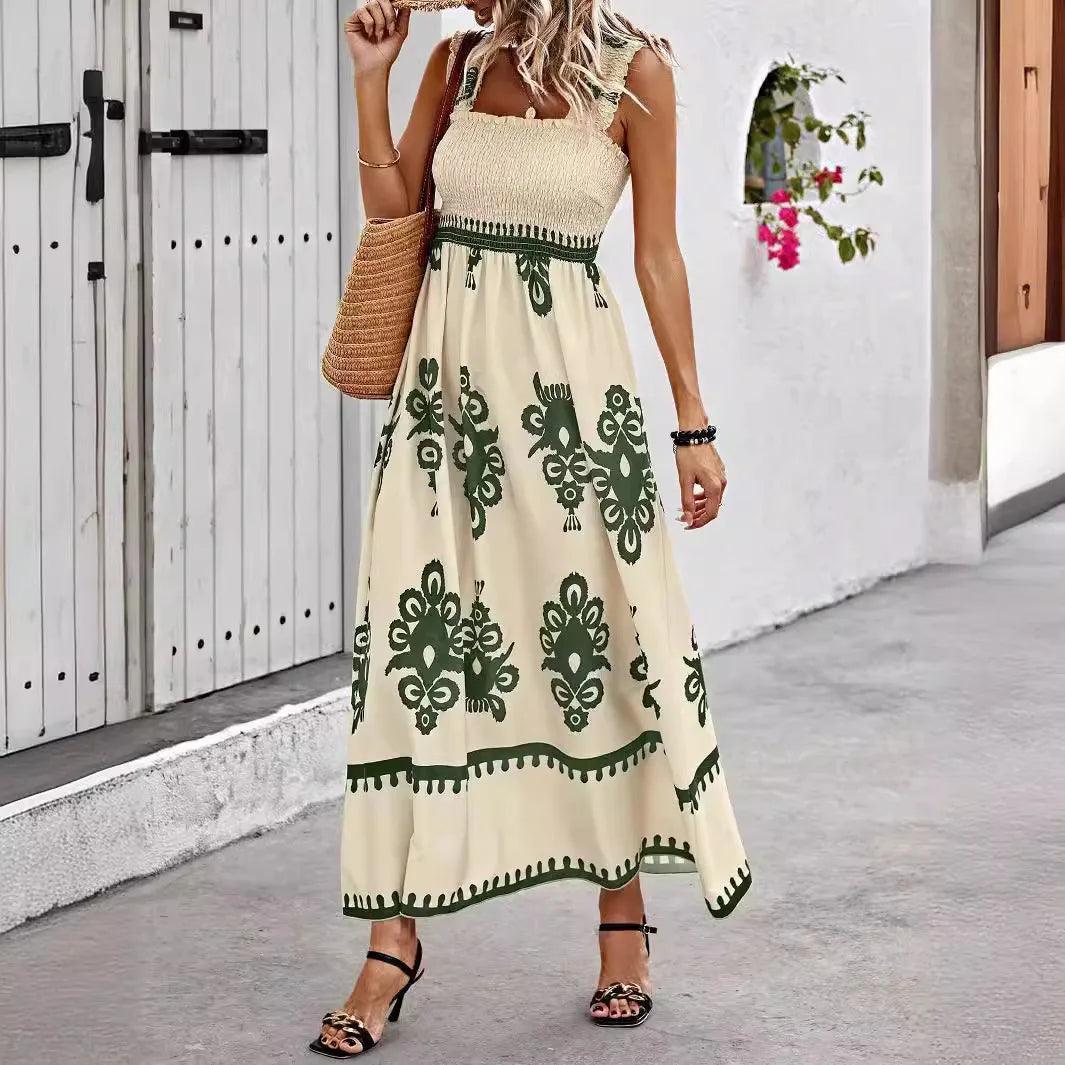 Vestido Mykonos Beach™ com Estampas Barrocas e Caimento Impecável / A Elegância das Praias Gregas com o Conforto de um Look Descontraído!