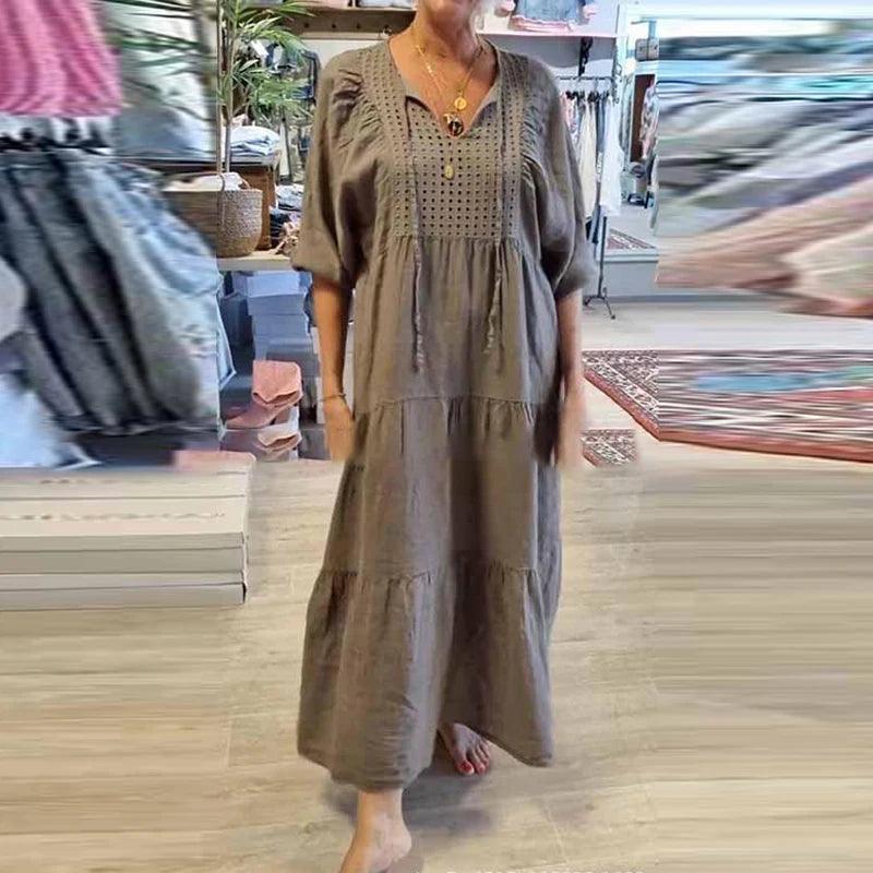 Vestido Brisa da Praia™ em Viscose Extra Leve / Encante-se com Leveza e Conforto que Te Abraçam em Qualquer Ocasião!