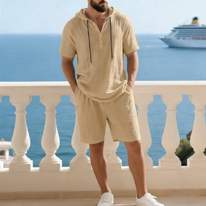Conjunto Portofino Coast™ Em Linho de Algodão com Capuz Moderno